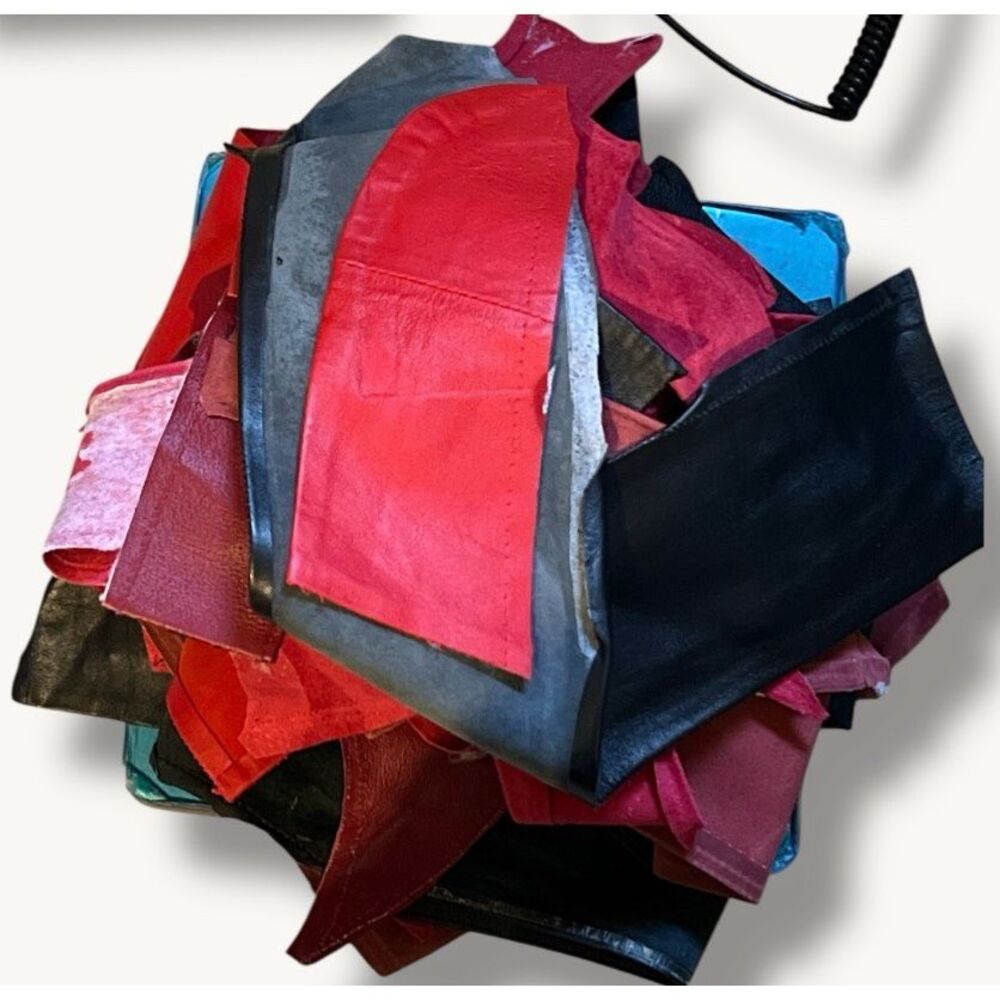 Scrap Suede Sewing Pieces & Leather Crafting Material  - 3 lbs 1oz